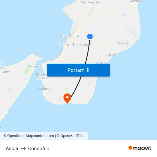 Anoia to Condofuri map