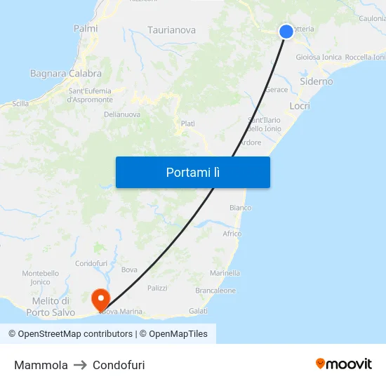 Mammola to Condofuri map