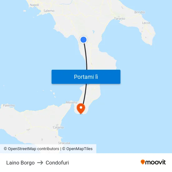 Laino Borgo to Condofuri map
