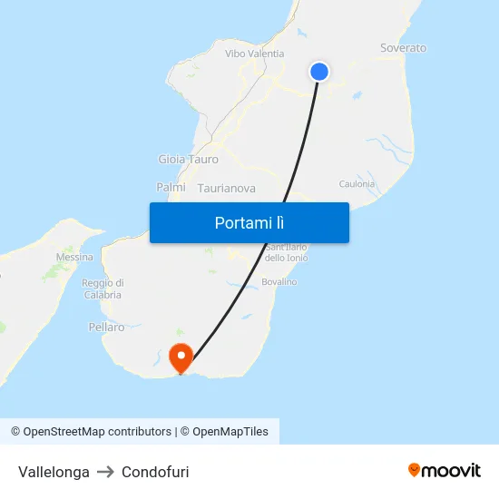Vallelonga to Condofuri map