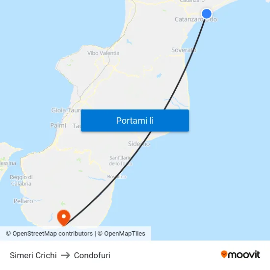 Simeri Crichi to Condofuri map