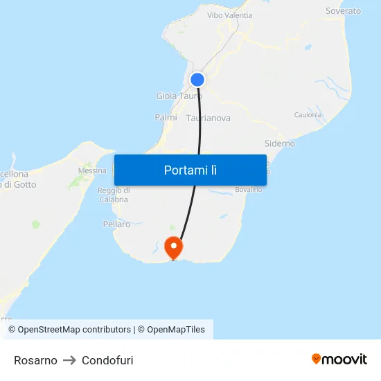 Rosarno to Condofuri map