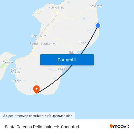 Santa Caterina Dello Ionio to Condofuri map