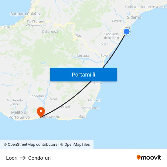 Locri to Condofuri map