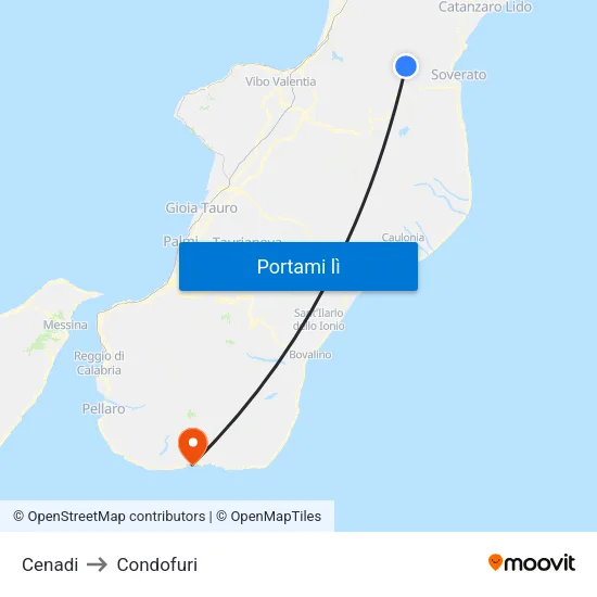 Cenadi to Condofuri map