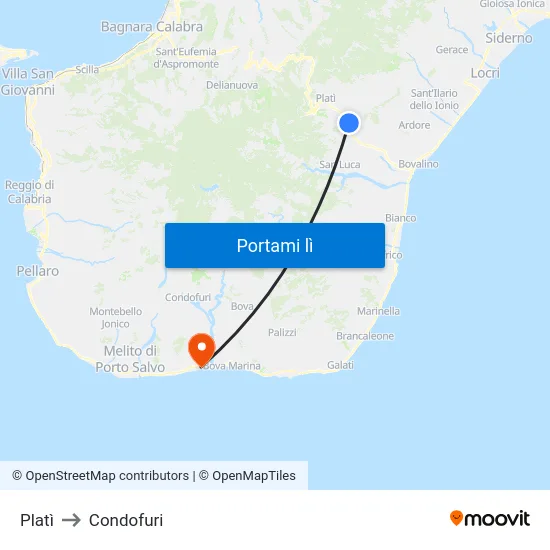 Platì to Condofuri map