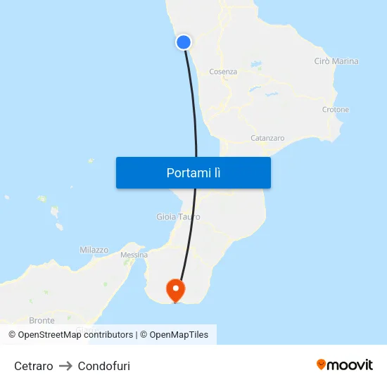 Cetraro to Condofuri map