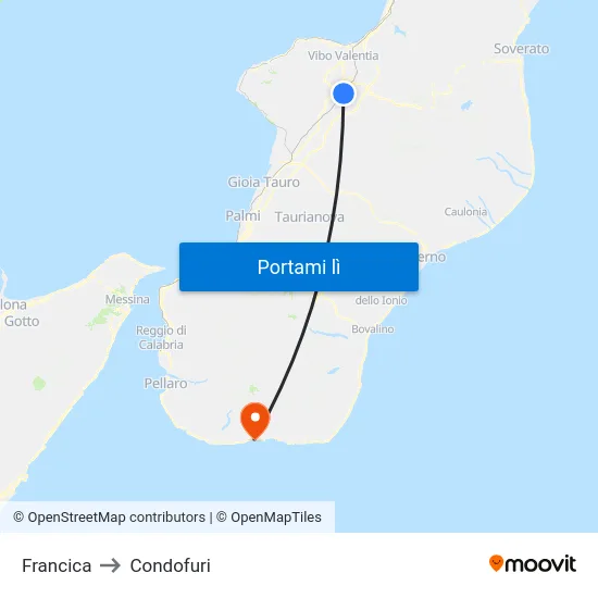 Francica to Condofuri map