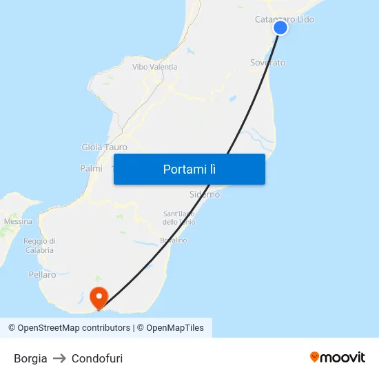 Borgia to Condofuri map