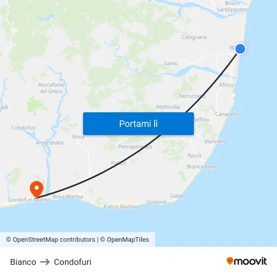 Bianco to Condofuri map