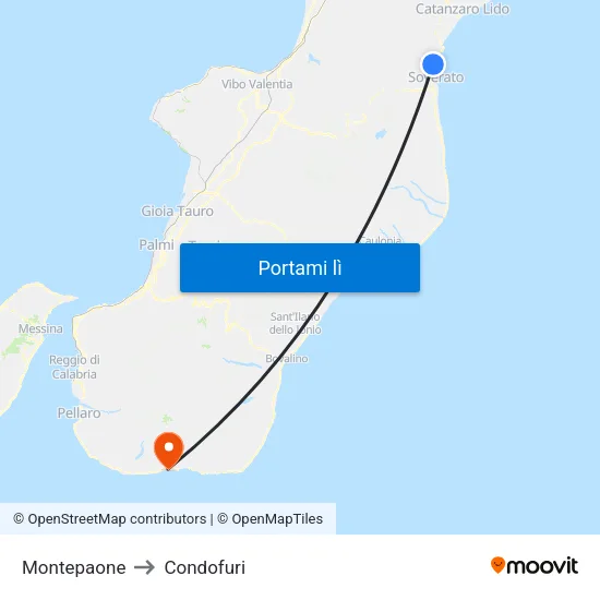 Montepaone to Condofuri map
