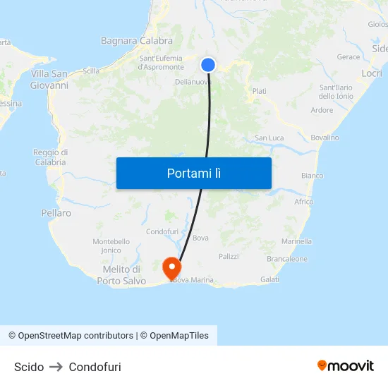 Scido to Condofuri map