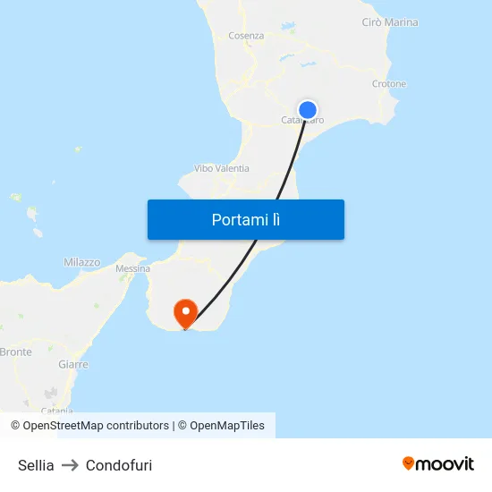 Sellia to Condofuri map