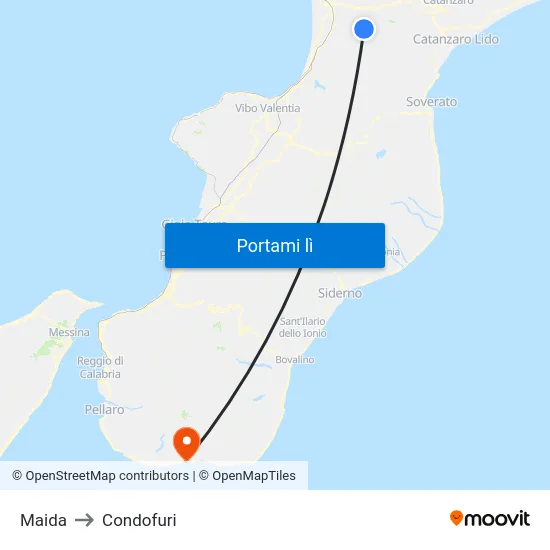 Maida to Condofuri map