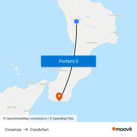Cosenza to Condofuri map