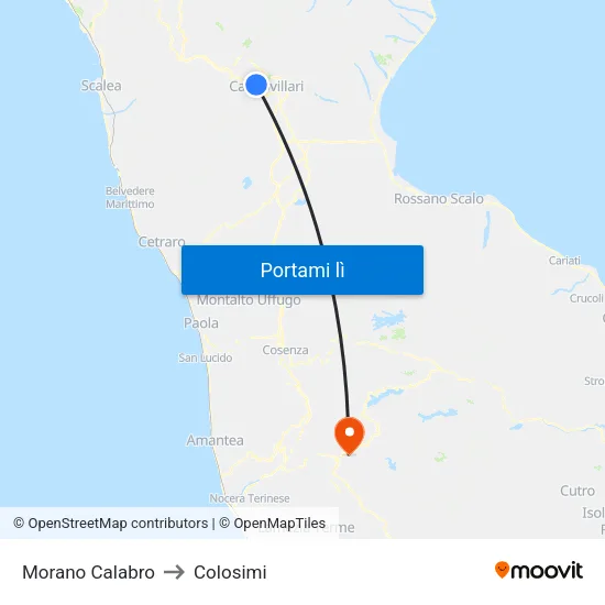 Morano Calabro to Colosimi map