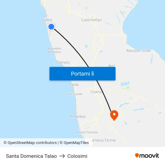 Santa Domenica Talao to Colosimi map