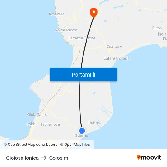 Gioiosa Ionica to Colosimi map
