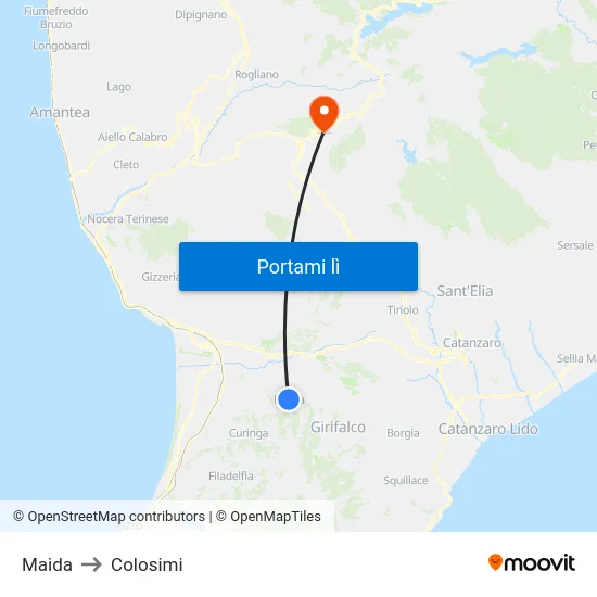 Maida to Colosimi map