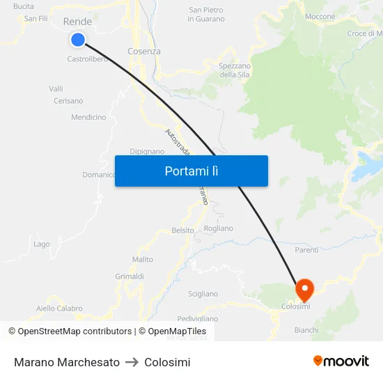 Marano Marchesato to Colosimi map