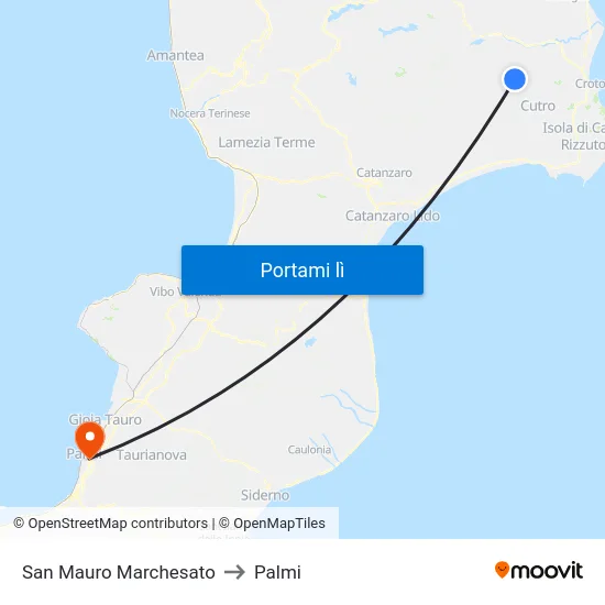 San Mauro Marchesato to Palmi map