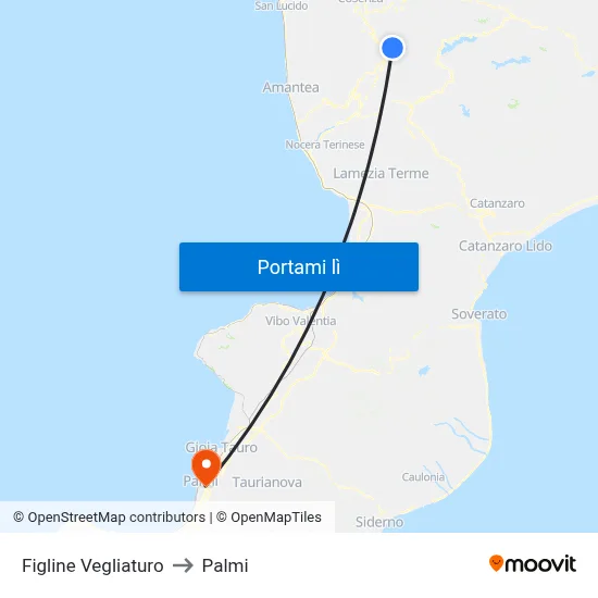 Figline Vegliaturo to Palmi map