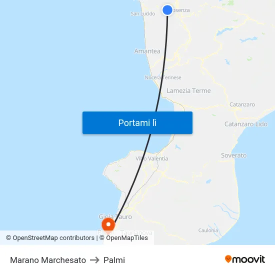 Marano Marchesato to Palmi map