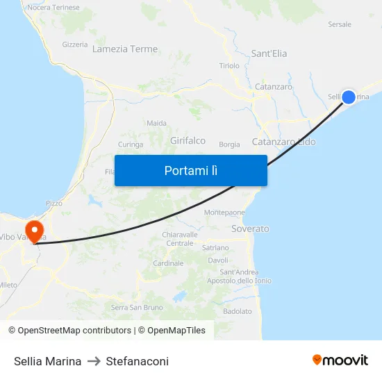 Sellia Marina to Stefanaconi map