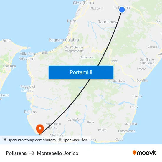 Polistena to Montebello Jonico map