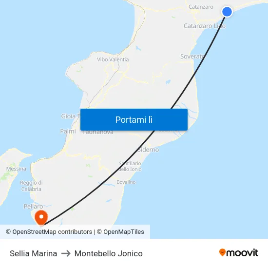 Sellia Marina to Montebello Jonico map