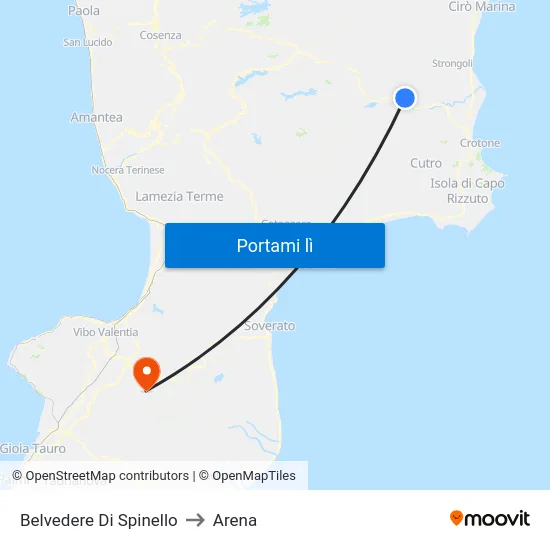 Belvedere Di Spinello to Arena map