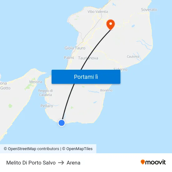 Melito Di Porto Salvo to Arena map