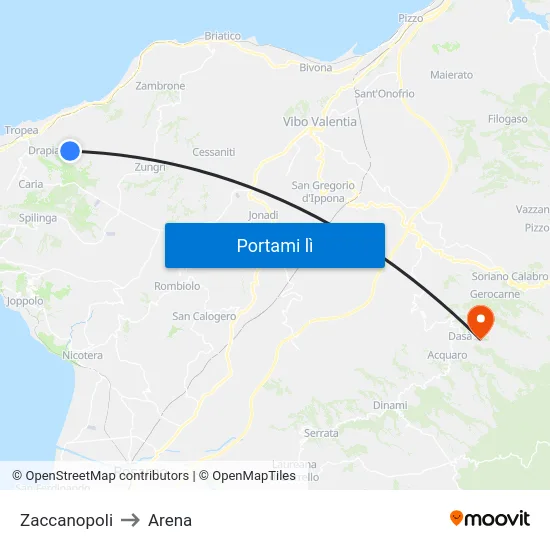 Zaccanopoli to Arena map