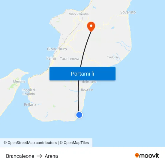 Brancaleone to Arena map