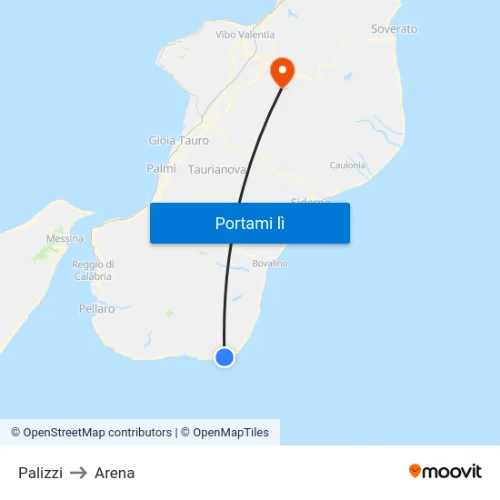 Palizzi to Arena map