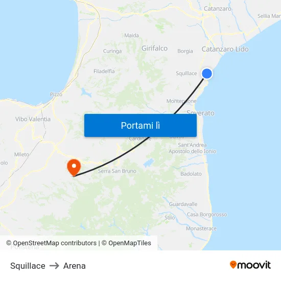 Squillace to Arena map