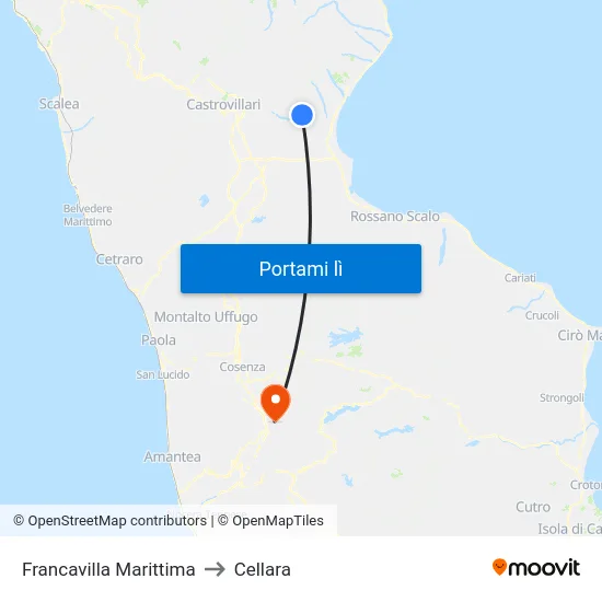 Francavilla Marittima to Cellara map