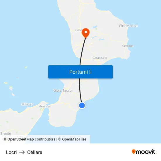 Locri to Cellara map