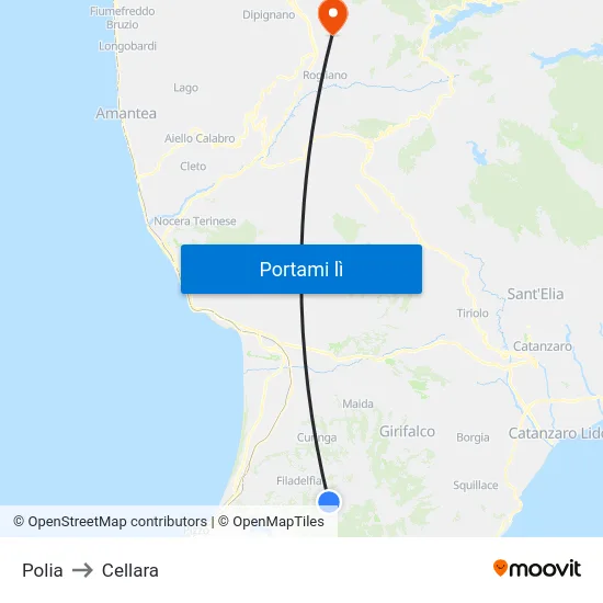 Polia to Cellara map