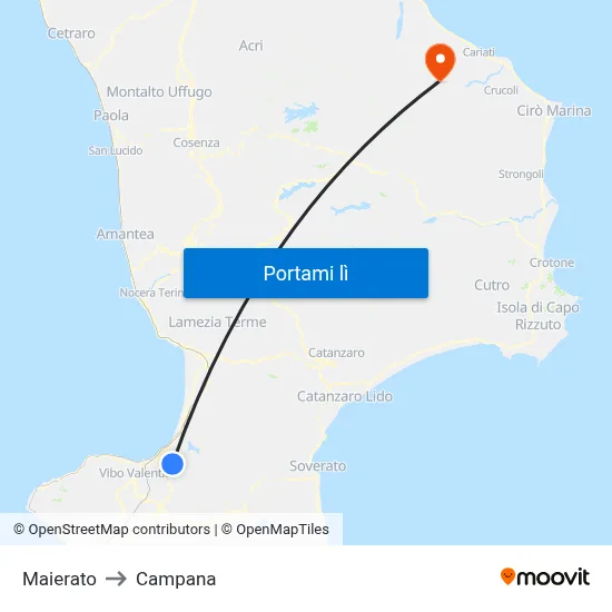 Maierato to Campana map