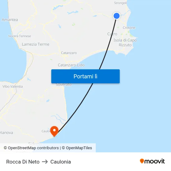 Rocca Di Neto to Caulonia map