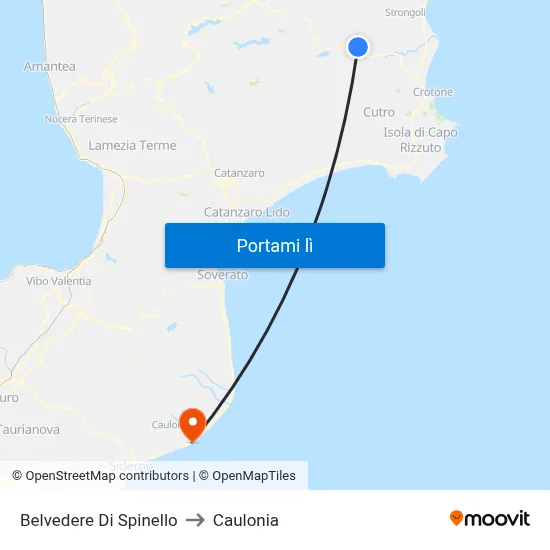 Belvedere Di Spinello to Caulonia map