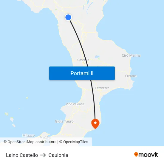 Laino Castello to Caulonia map