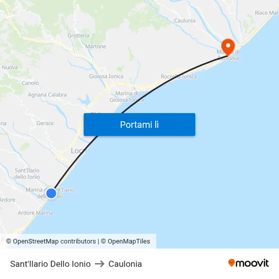Sant'Ilario Dello Ionio to Caulonia map