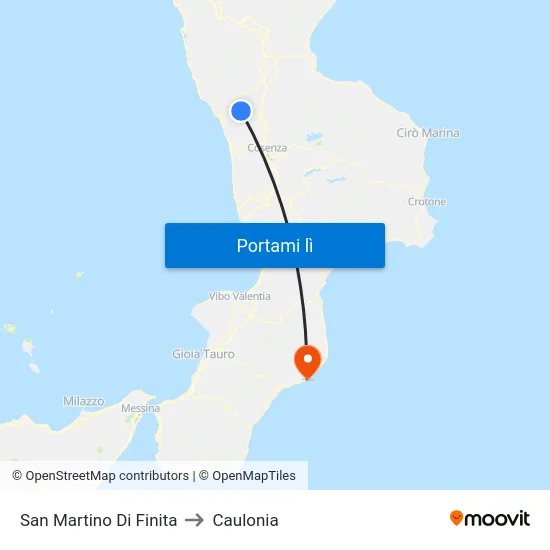 San Martino Di Finita to Caulonia map