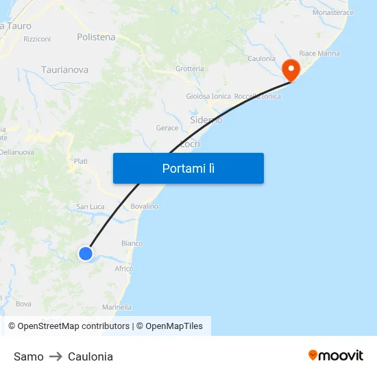 Samo to Caulonia map