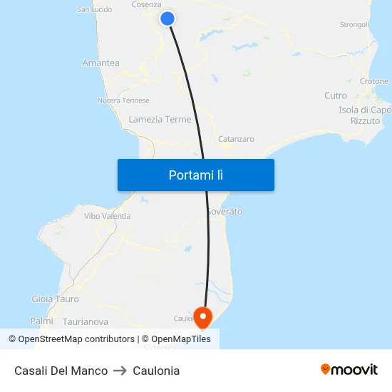 Casali Del Manco to Caulonia map