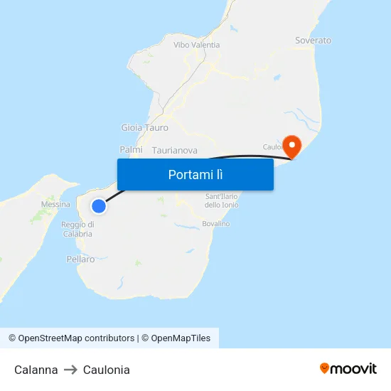 Calanna to Caulonia map