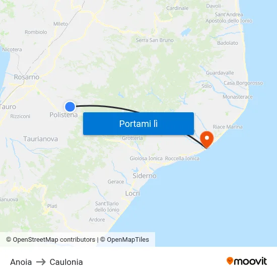 Anoia to Caulonia map