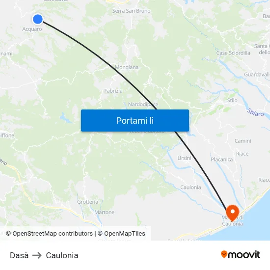 Dasà to Caulonia map